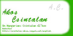 akos csintalan business card